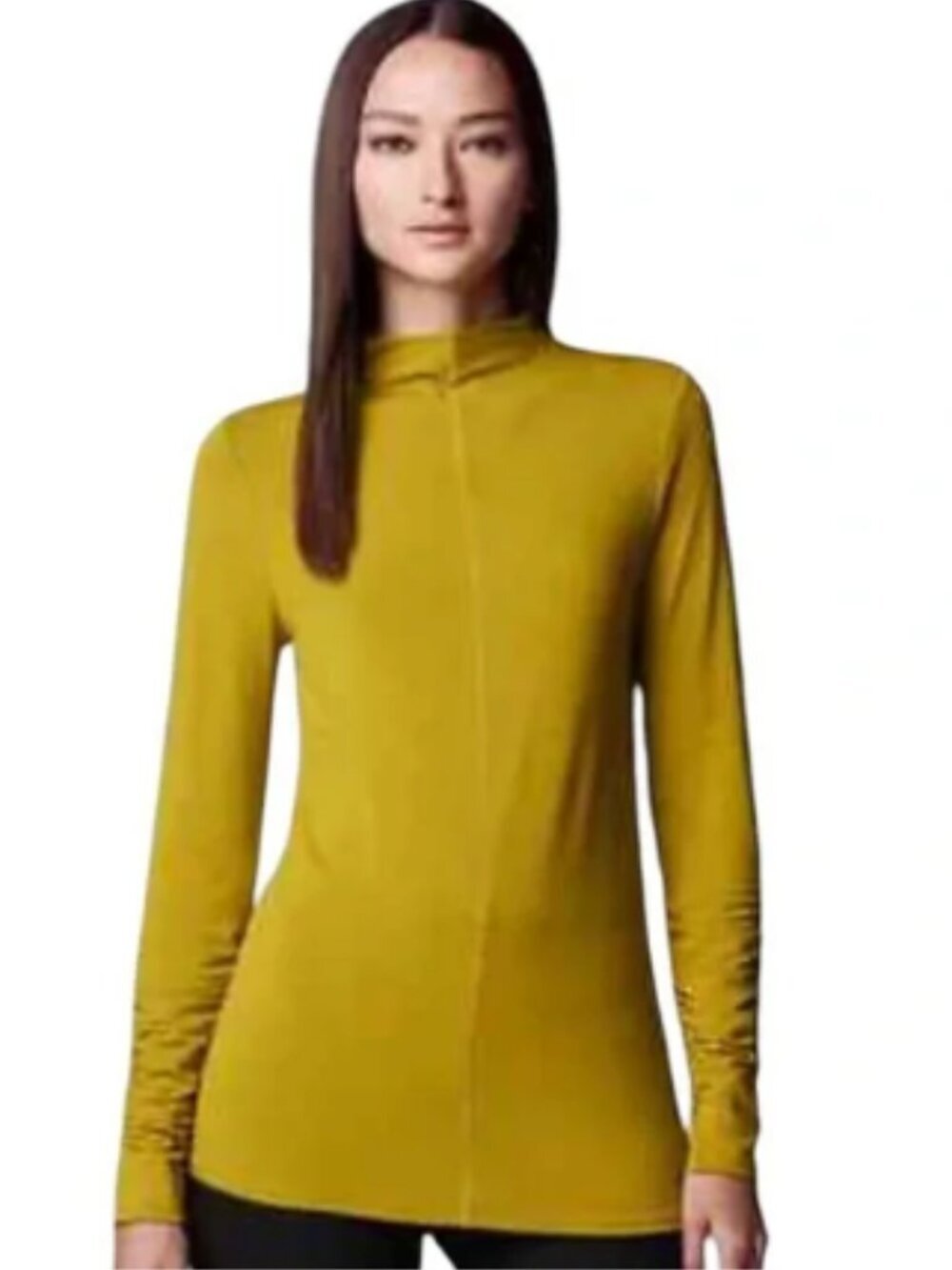 Simply Vera Vera Wang Womens Size XXL Vrbena Top Lime Chartreuse Green Mock Neck